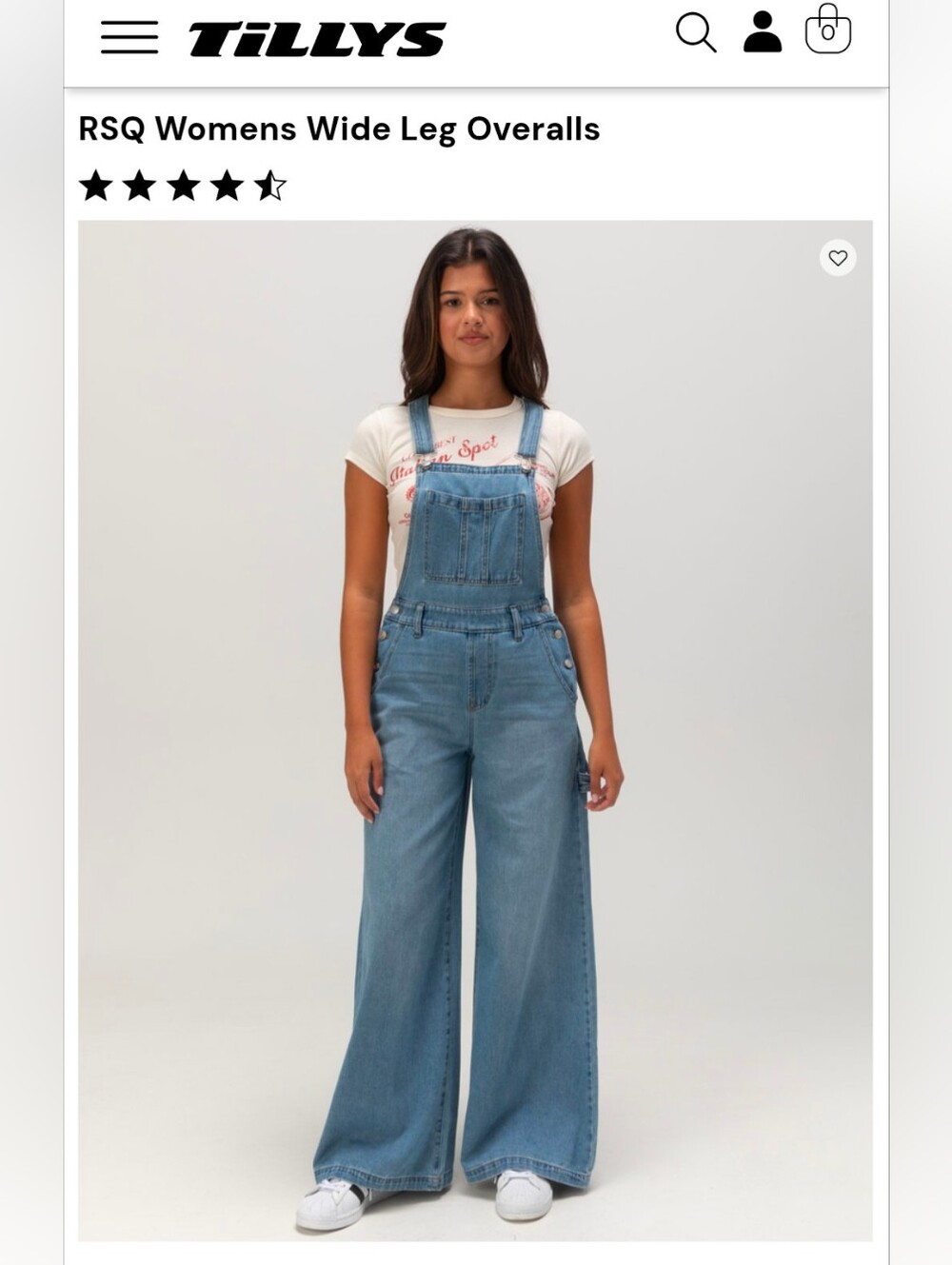 RSQ Light Blue Wide-Leg Denim Overalls NWOT